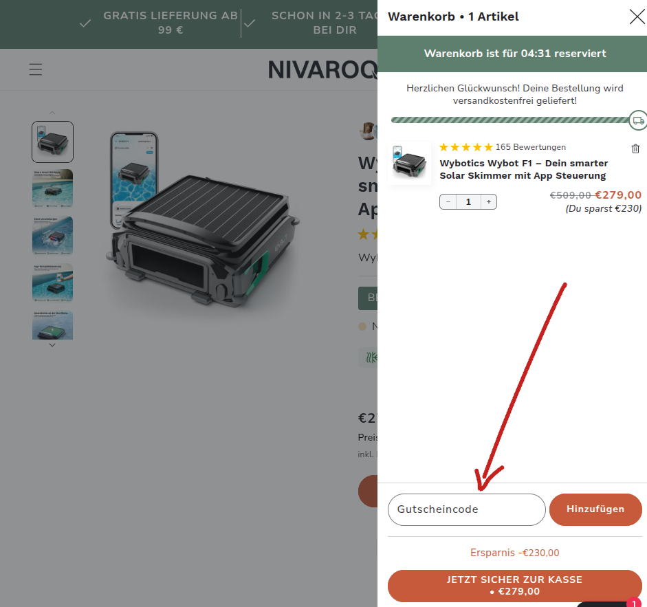 Nivaroq Rabattcode einlösen