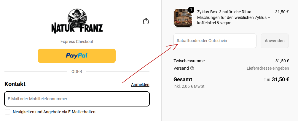 Natur Franz Gutschein einlösen