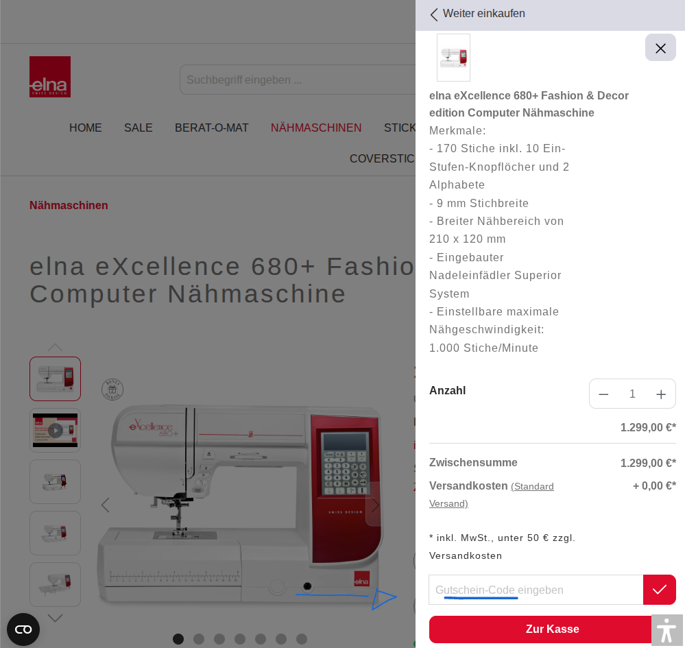 elna Rabattcode einlösen