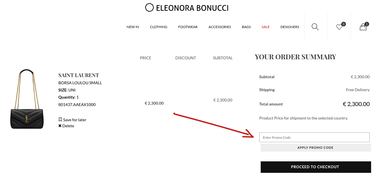Eleonora Bonucci Promocode einlösen