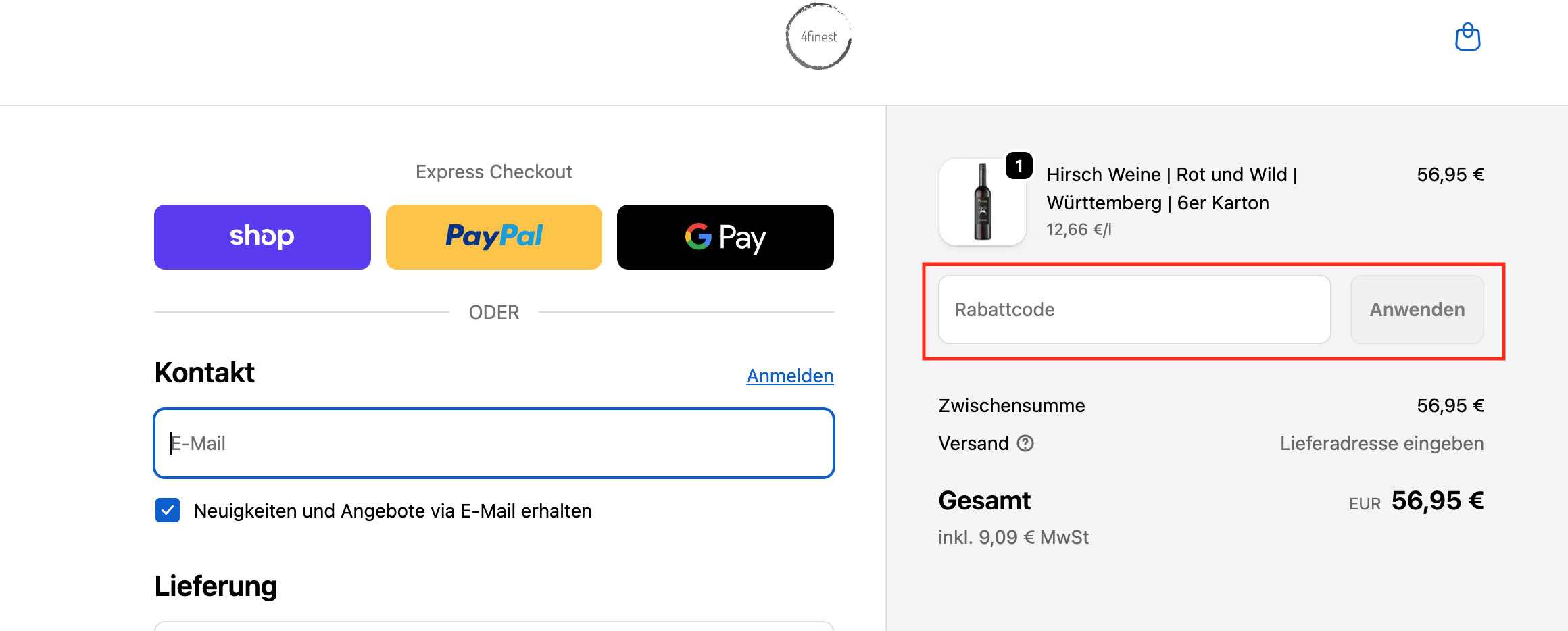 Gutschein einlösen
