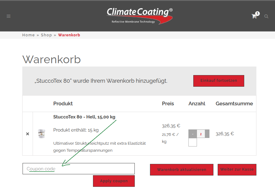 ClimateCoating Gutschein einlösen