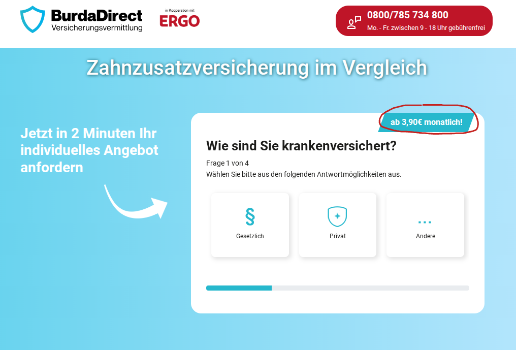 BurdaDirect Zahnzusatzversicherung