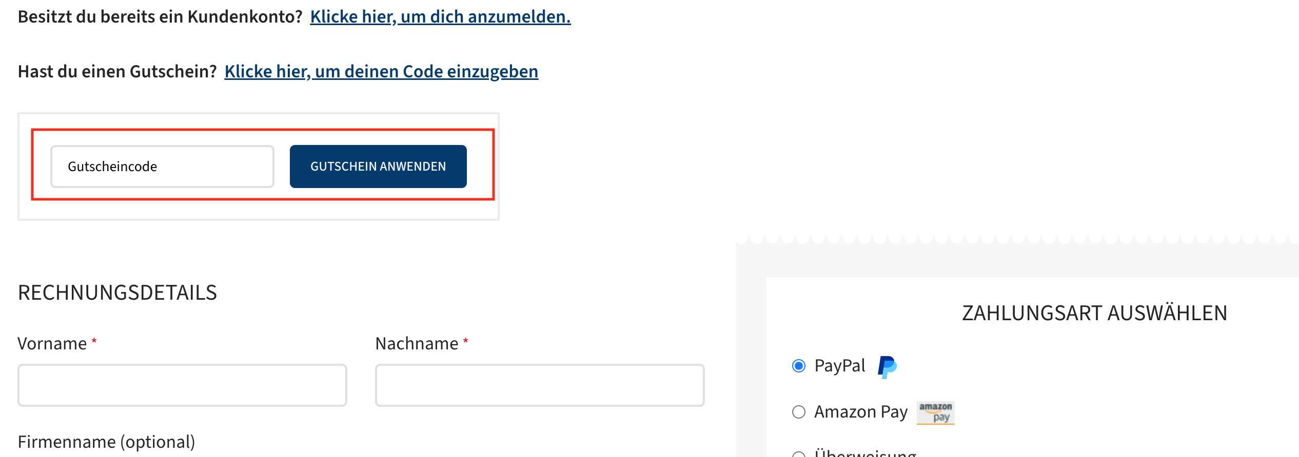 Gutschein einlösen