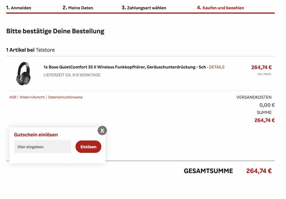 Rakuten Gutschein einlösen