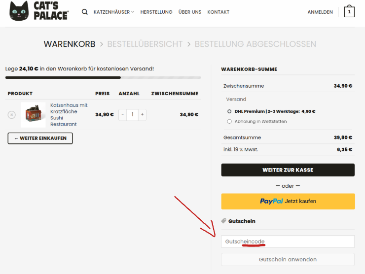 Gutscheincode hier anwenden