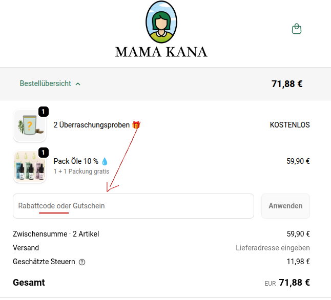 Rabattcode einlösen
