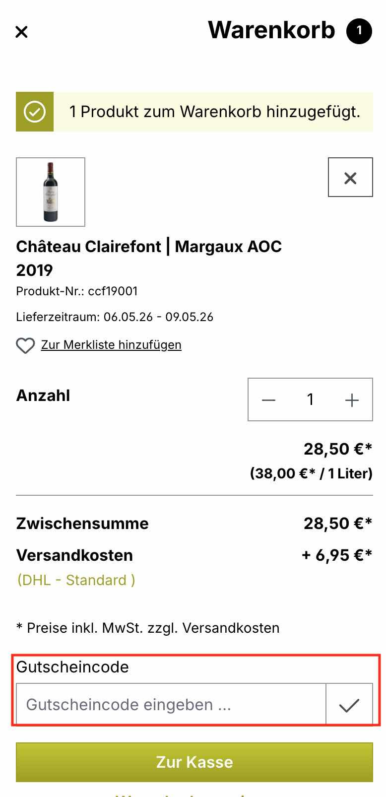 Gutscheincode einlösen