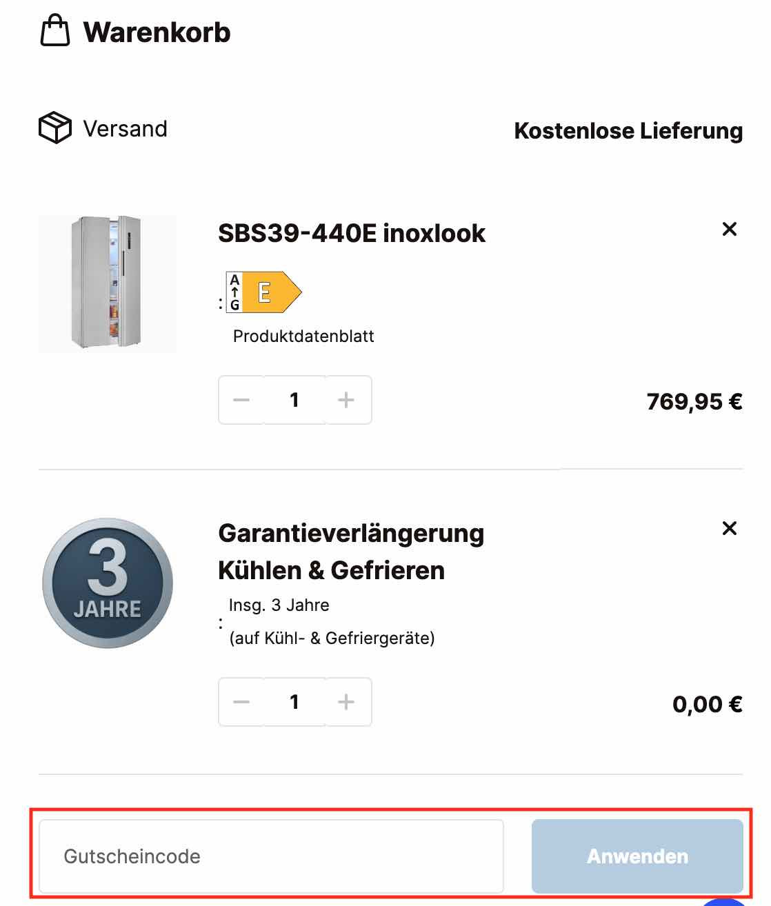 Gutscheincode einlösen