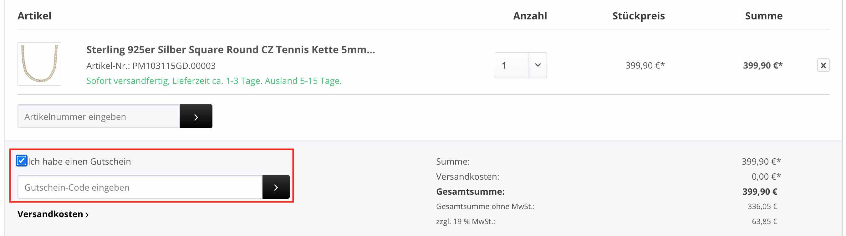 Gutschein einlösen