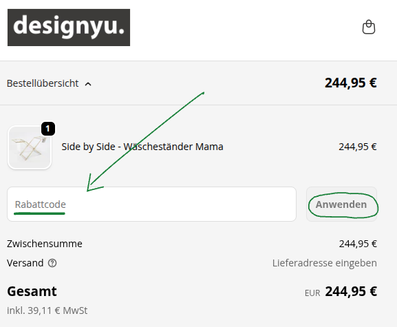 Rabattcode bei designyu einlösen