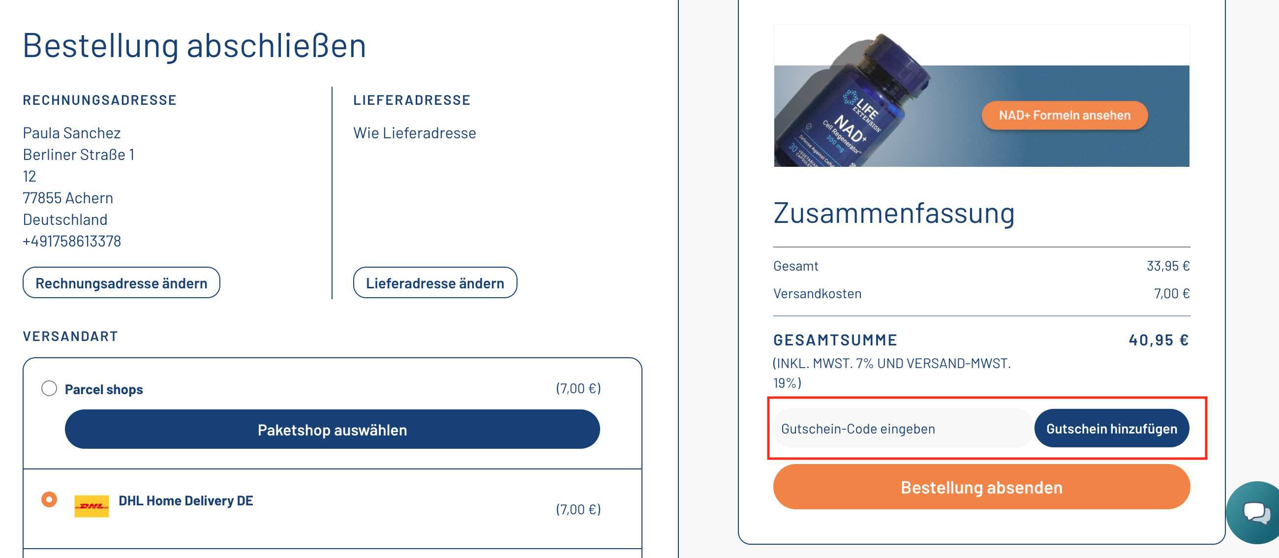 Gutschein einlösen