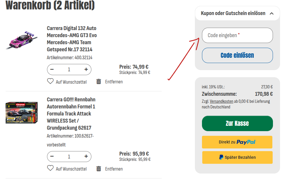 gokarli Rabattcode einlösen
