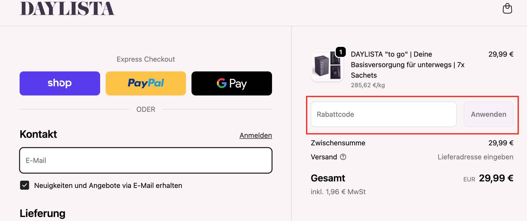 Gutschein einlösen