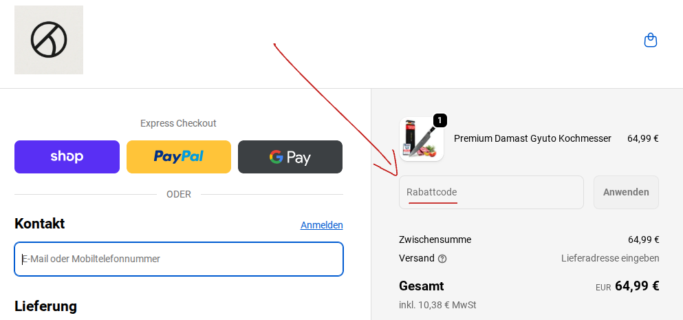 okuro rabattcode einlösen