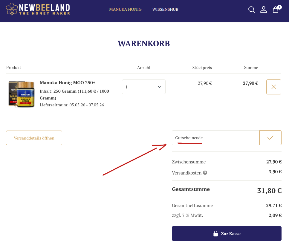 Newbeeland Warenkorb