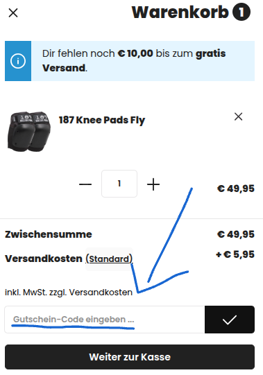Rabattcode bei rideside einlösen