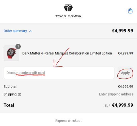 Rabattcode bei Tsar Bomba einlösen