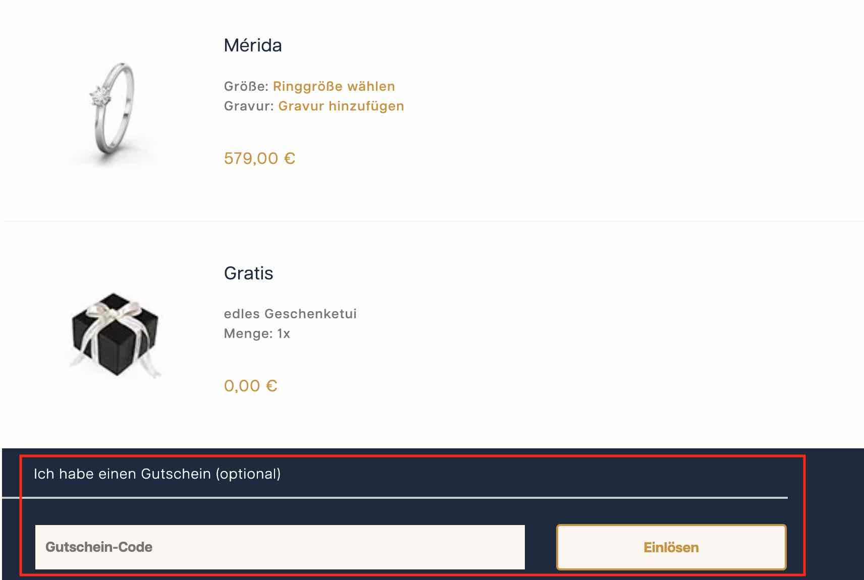 Gutscheincode einlösen