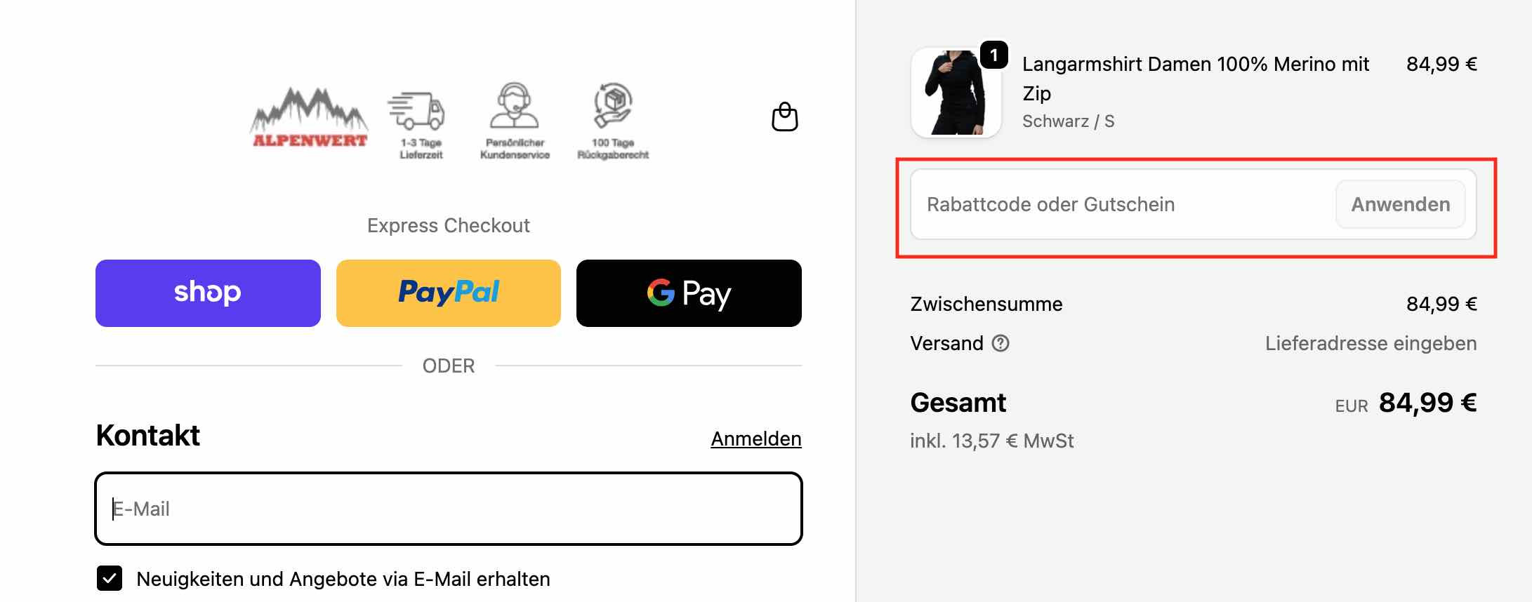 Gutschein einlösen