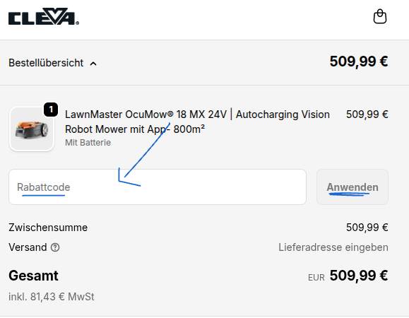 Rabattcode bei Cleva einlösen