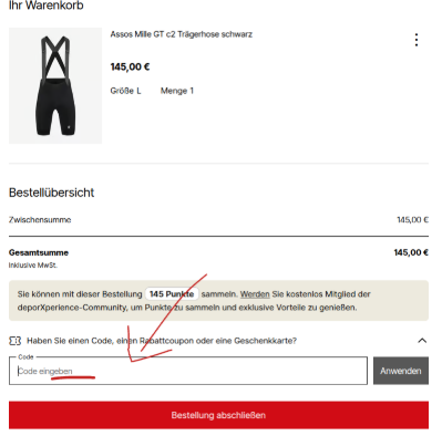 So löst man einen Rabattcode bei deporvillage