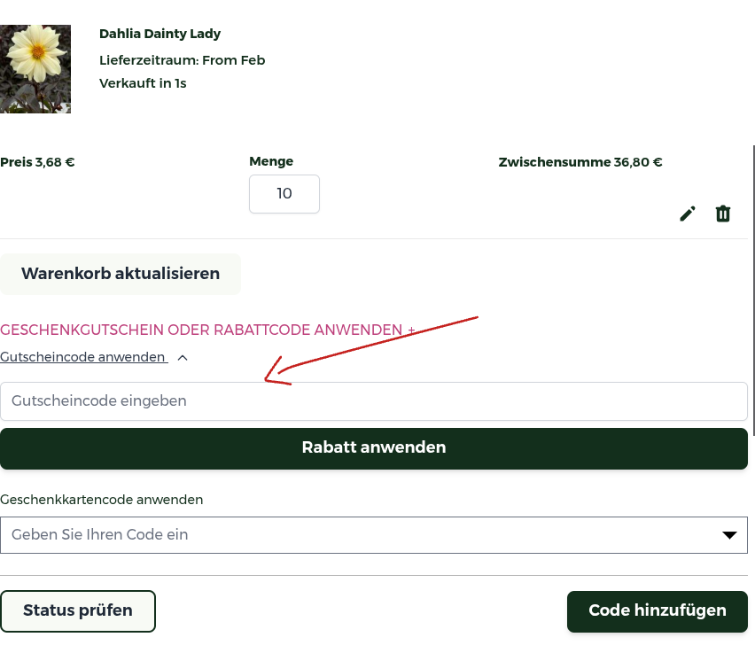 Peter Nyssen Warenkorb