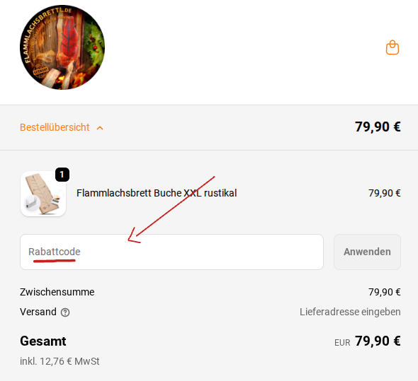 Gutscheincode bei Flammlachsbrettl einlösen