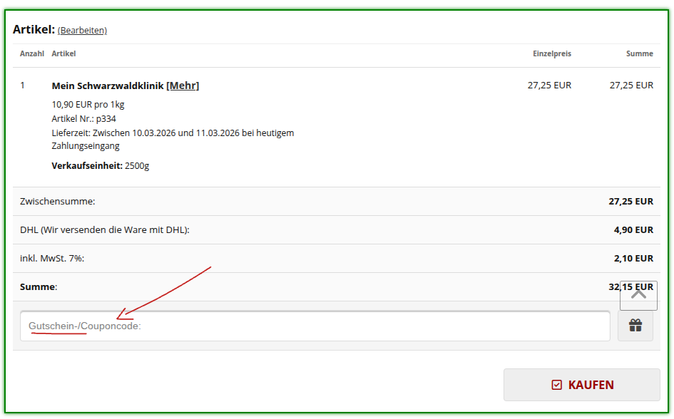 Müsli Mühle Gutscheine