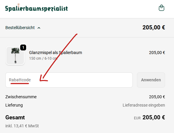 Spalierbaumspezialist Rabattcode einlösen