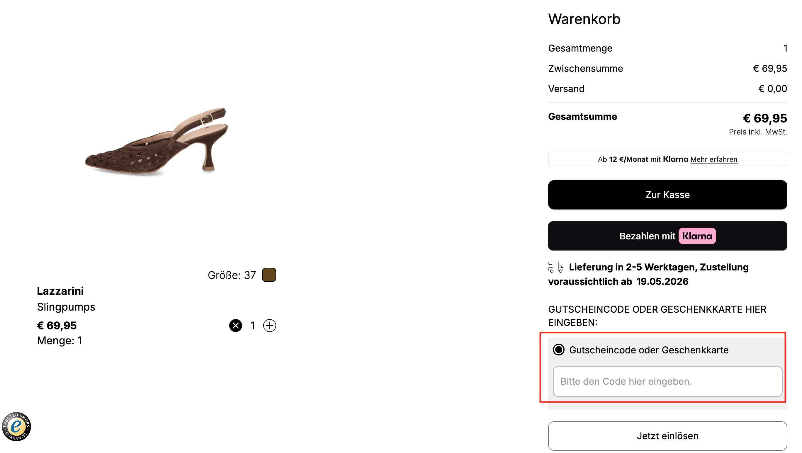 Gutschein einlösen