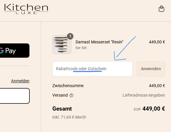Lösen Sie Ihre Gutscheincode
