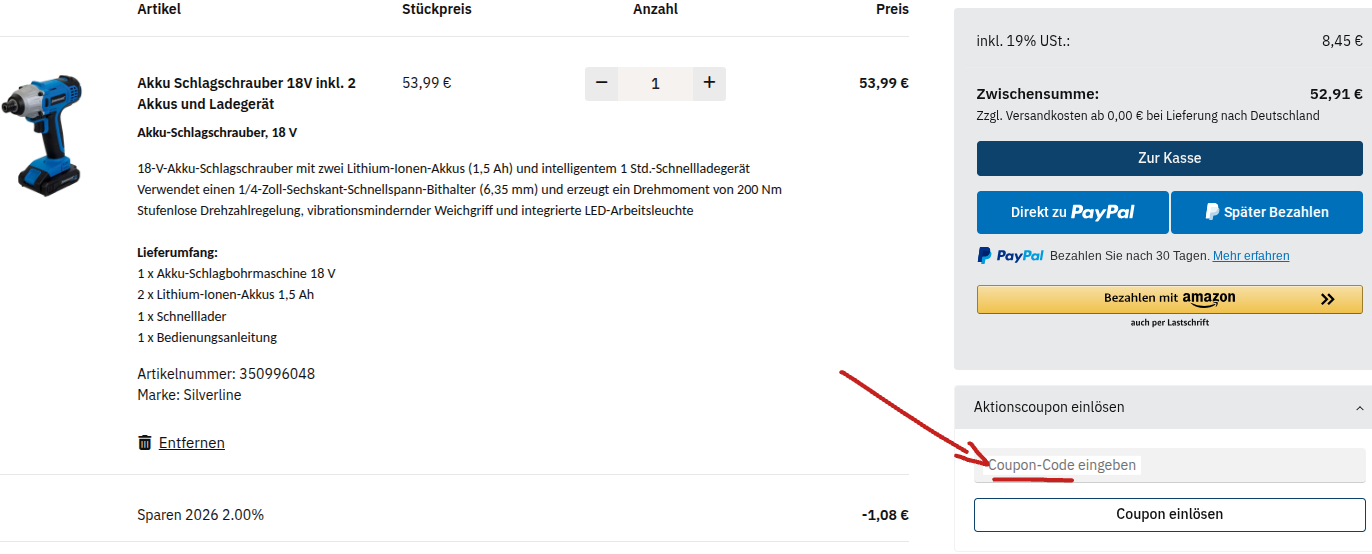 Toolchest Gutscheincode einlösen