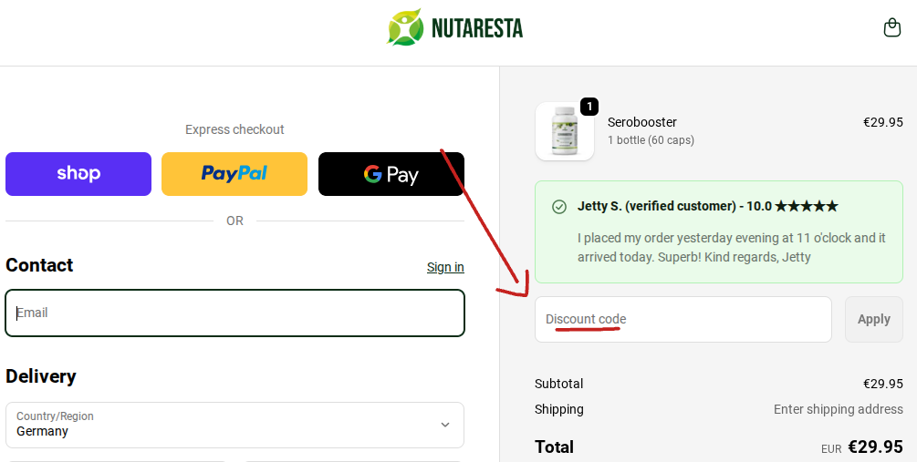 Nutaresta Disccountcode 