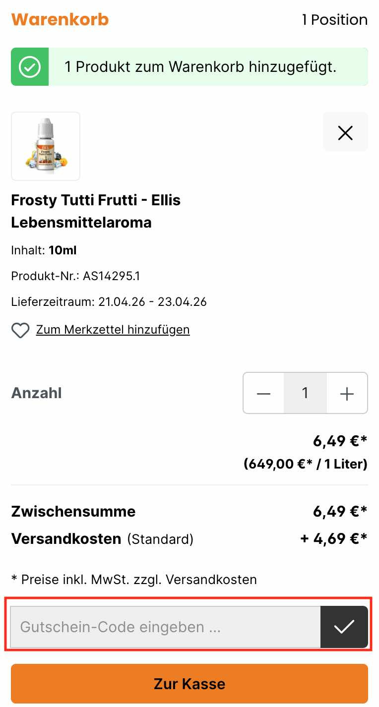 Gutschein einlösen