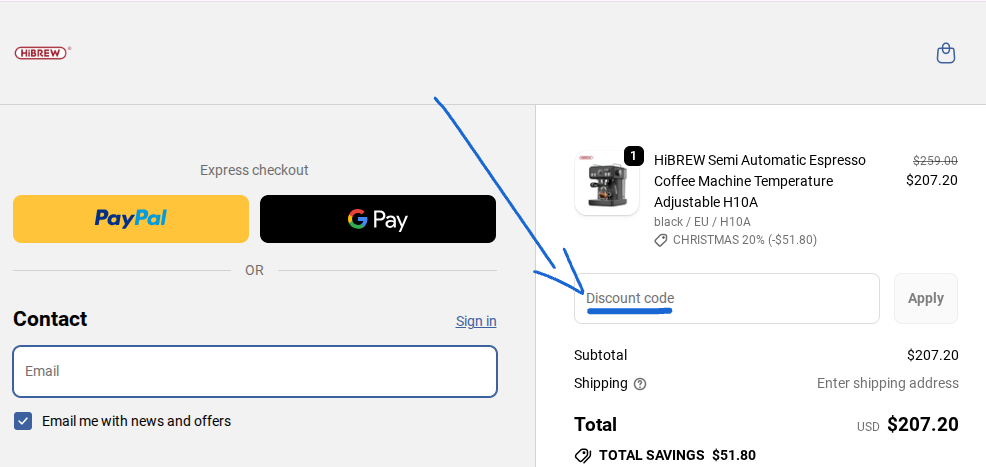  Rabattcode im offiziellen Shop einlösen