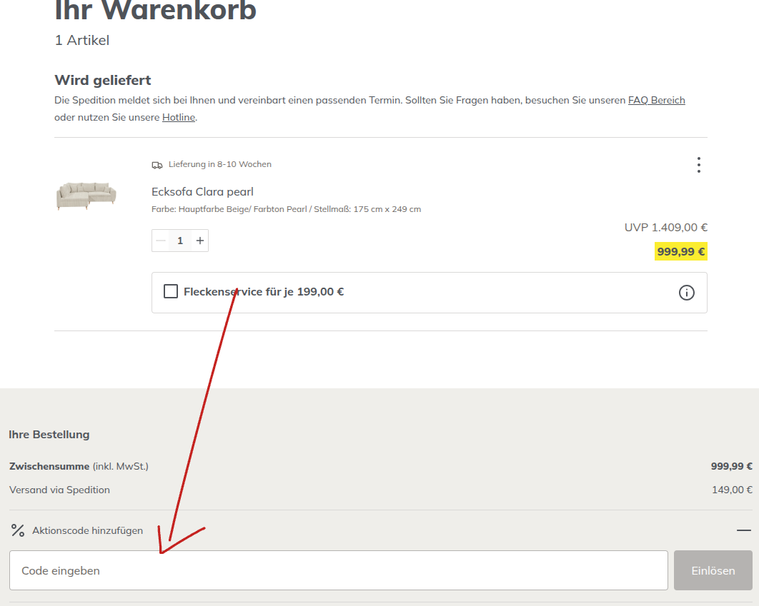 Code einlösen