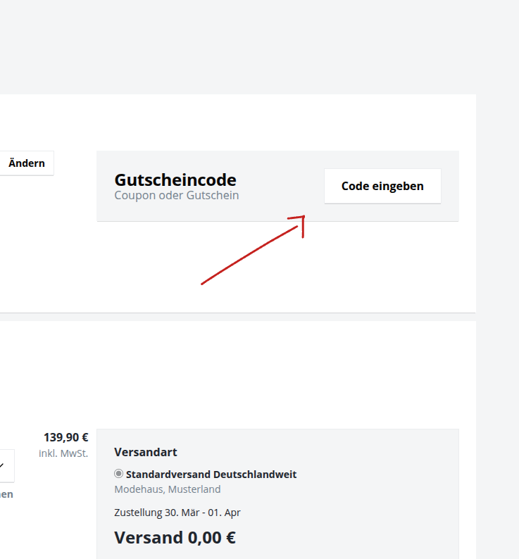 Modehaus.de gutscheincode einlösen
