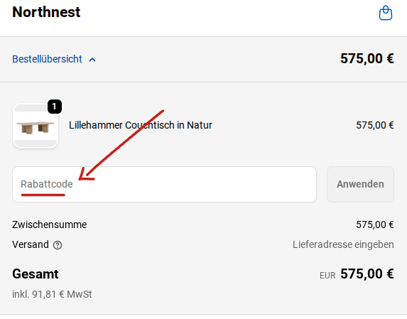Rabattcode einlösen