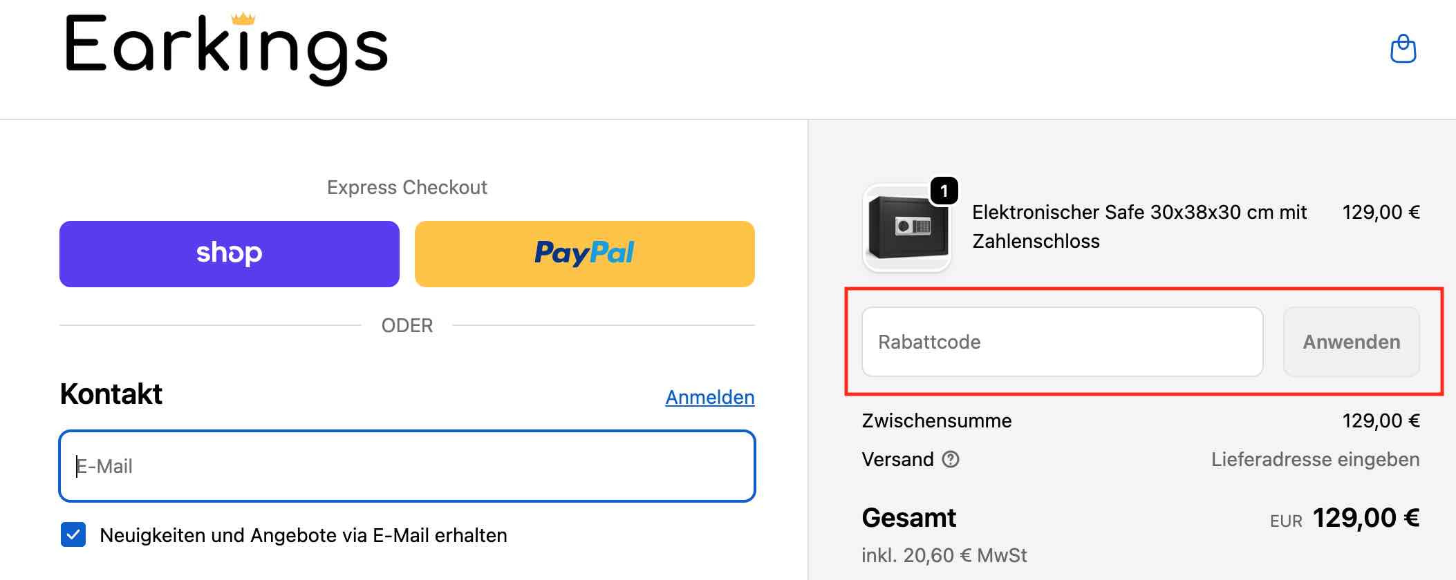 Gutschein einlösen