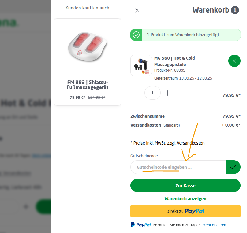 Rabattcode bei medisana einlösen.
