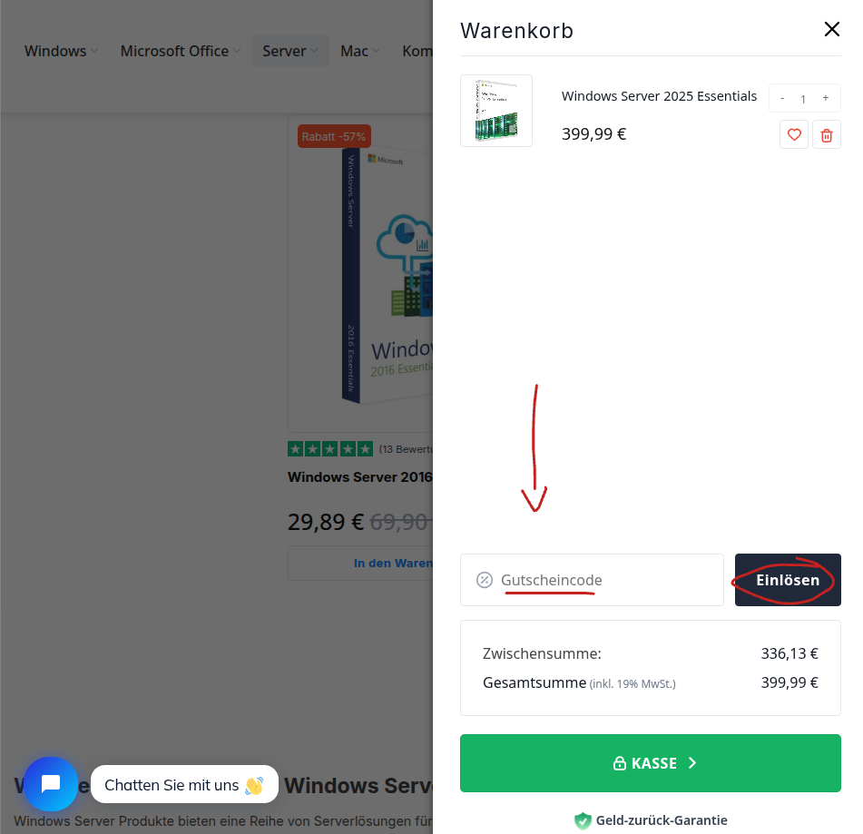 Rabattcode bei Lizenzhub einlösen