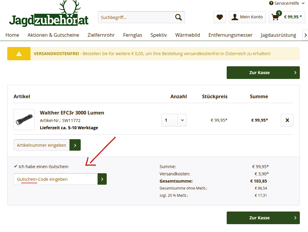Aktionscode einlösen