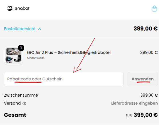 Rabattcode bei enabot einlösen