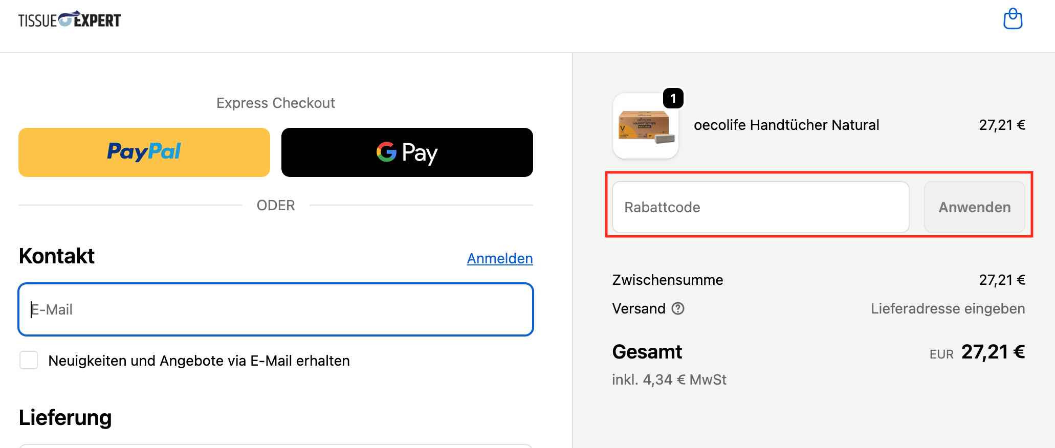 Gutschein einlösen