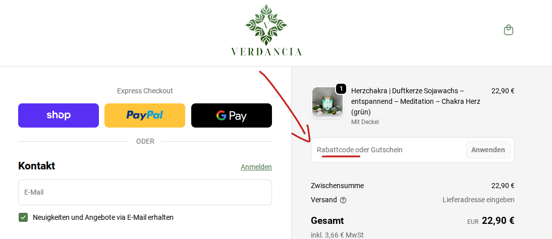 Verdancia Kasse