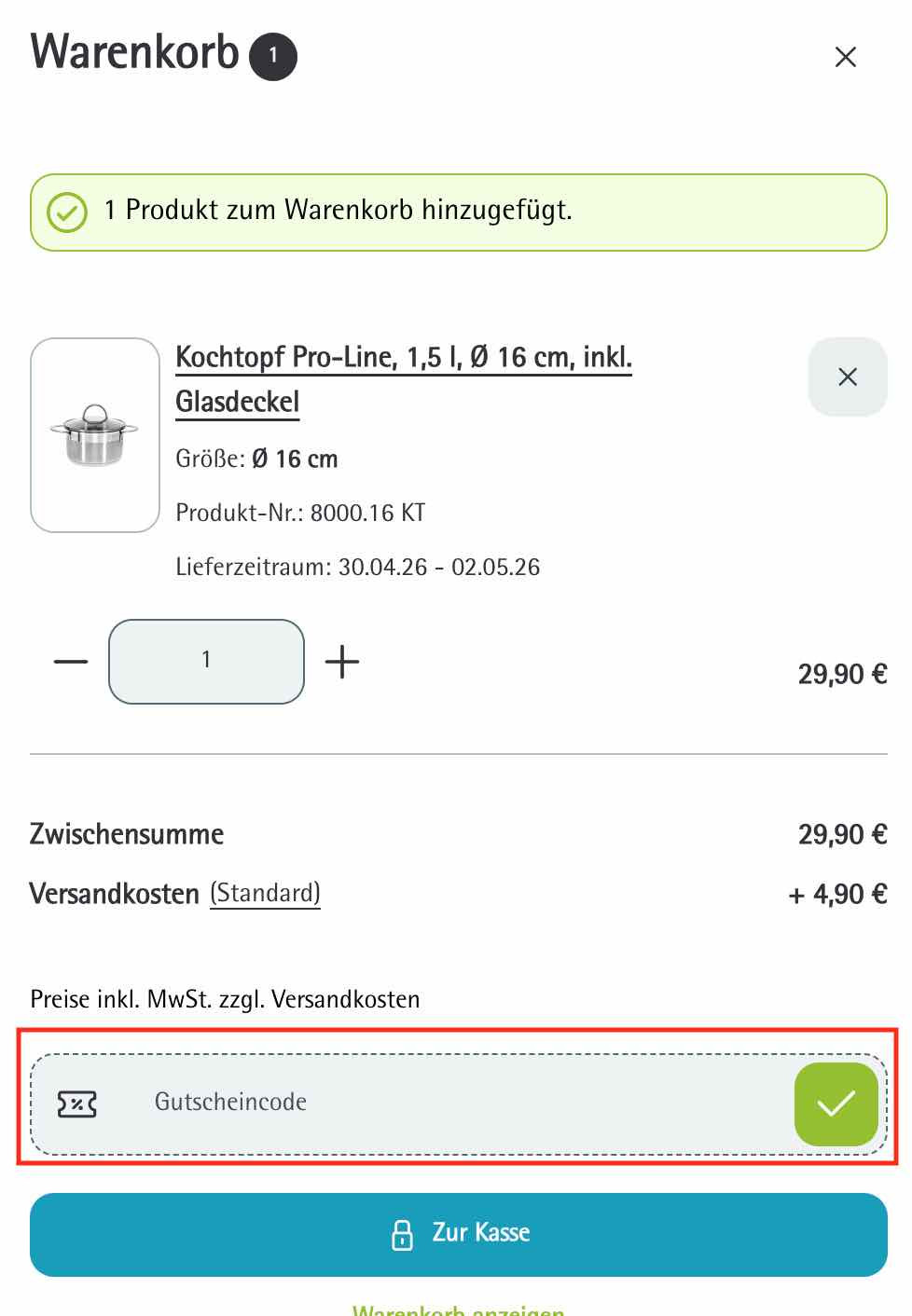 Gutschein einlösen