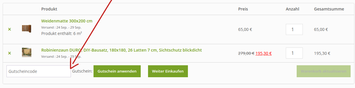 Code einlösen