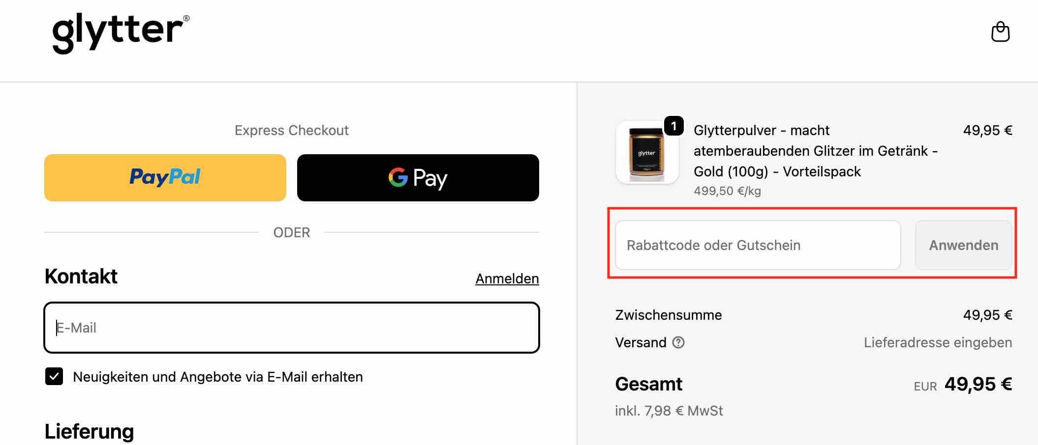 Gutschein einlösen