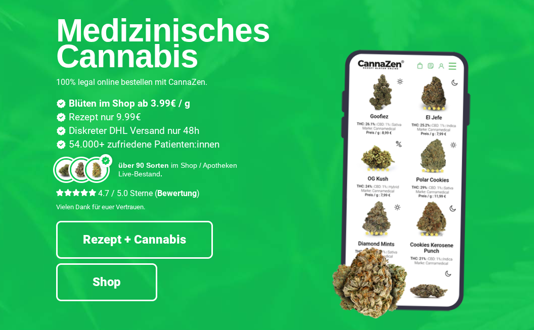 Madizinisches Cannabis Vorteile bei Cannazen